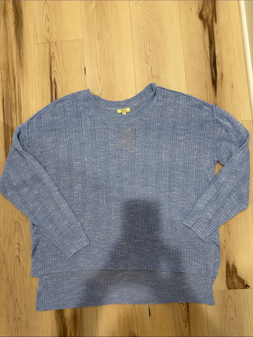 Kori America Blue Open Knit Sweater